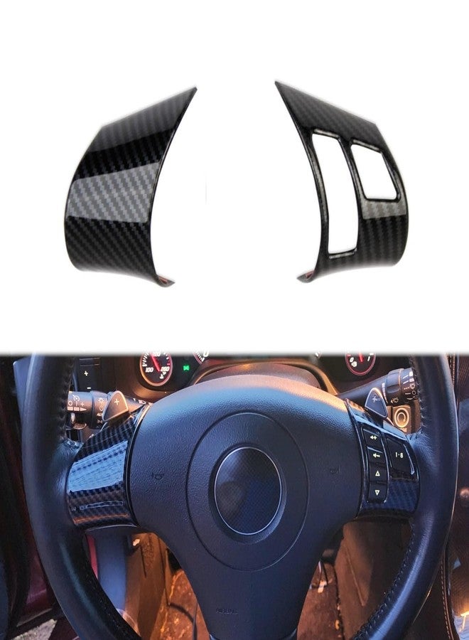 Fewshaw Carbon Fiber Style Interior Steering Wheel Trims Cover Accessoriess for 2006-2013 Chevy Corvette C6 (Both Sides Trim(for 06-11)) - Image 1